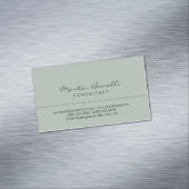 Ash Gray Modernes Minimalistisches Schlicht Magnetische Visitenkarte (Beispiel)