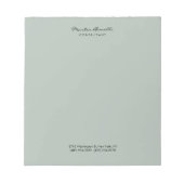 Ash Gray Modernes Minimalistisches Schlicht Notizblock (Vorderseite)