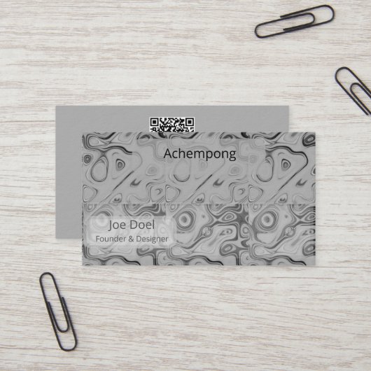 Ash Gray Opulent Abstract Luxury Business Card  Visitenkarte (Vorderseite/Rückseite Beispiel)