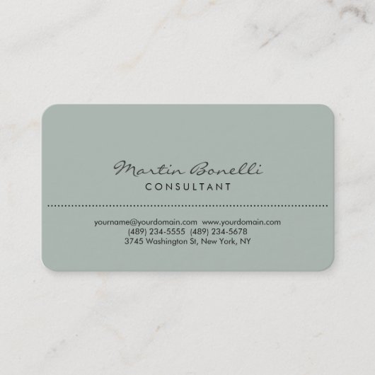 Ash Gray Rounded Corner Consultant Business Card Visitenkarte (Vorderseite)
