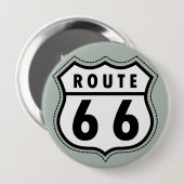 Ash Gray Route 66 Straßenschild Button (Vorne & Hinten)