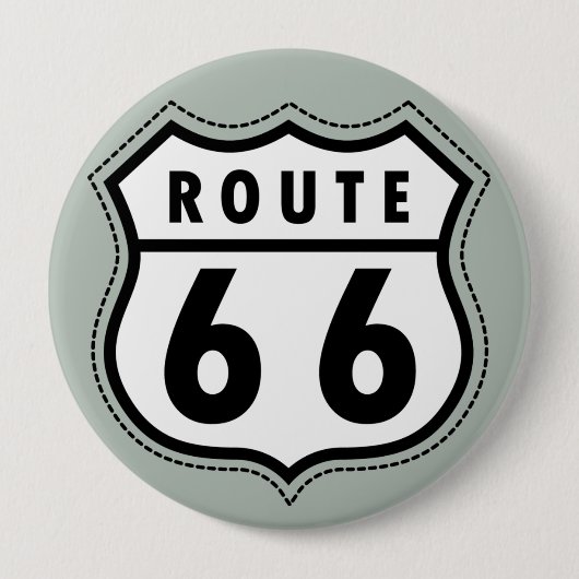 Ash Gray Route 66 Straßenschild Button (Vorderseite)