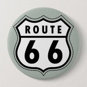Ash Gray Route 66 Straßenschild Button