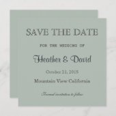 Ash Gray Save the Date Hochzeitseinladung (Vorne/Hinten)