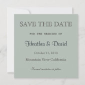Ash Gray Save the Date Hochzeitseinladung (Vorderseite)