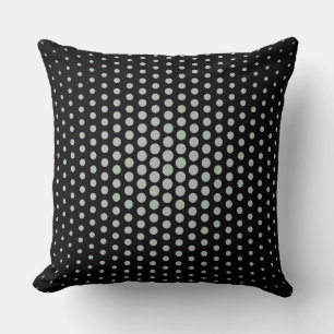 Ash gray Techno Dots Modern Black Kissen
