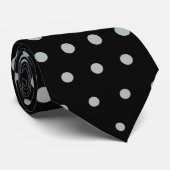 Ash gray Techno Dots Modern Black Krawatte (Gerollt)