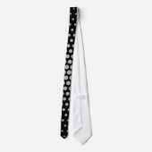 Ash gray Techno Dots Modern Black Krawatte (Rückseite)