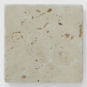 Ash Gray Travertine Steinuntersetzer (Vorderseite)