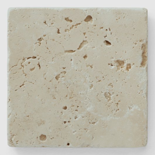 Ash Gray Travertine Steinuntersetzer (Vorderseite)