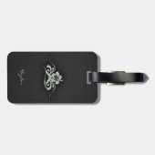 Ash Gray Tropical Hibiskus Gepäckanhänger (Rückseite horizontal)