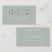 Ash Green Grey Ivory Body Piercing Visitenkarte (Vorne/Hinten)