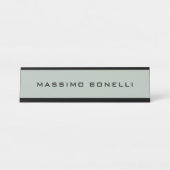 Ash Grey Minimalist Plain Legible Modern Schreibtischnamensplakette (Vorderseite )