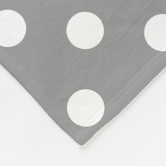 Ash Grey White Polka Dots Design Fleecedecke (Ecke)