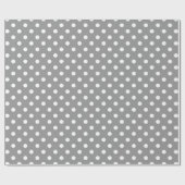 Ash Grey White Polka Dots Design Geschenkpapier (Flach)