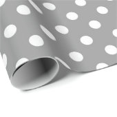Ash Grey White Polka Dots Design Geschenkpapier (Rolleneckpunkt)