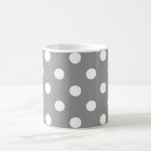 Ash Grey White Polka Dots Design Kaffeetasse (Mittel)