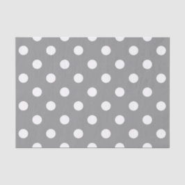 Ash Grey White Polka Dots Design Seidenpapier