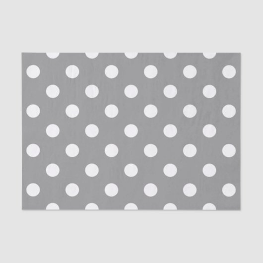 Ash Grey White Polka Dots Design Seidenpapier (Vorderseite)