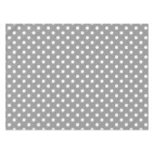 Ash Grey White Polka Dots Design Tischdecke (Vorderseite (Horizontal))