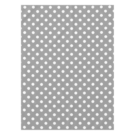 Ash Grey White Polka Dots Design Tischdecke (Vorderseite)