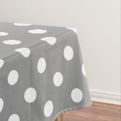 Ash Grey White Polka Dots Design Tischdecke (Beispiel)