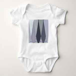 Ash Grey Zickzack Dots Art Print Baby Strampler