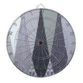 Ash Grey Zickzack Dots Art Print Dartscheibe (vorne)