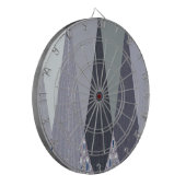 Ash Grey Zickzack Dots Art Print Dartscheibe (Vorderseite Links)