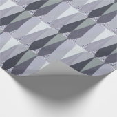 Ash Grey Zickzack Dots Art Print Geschenkpapier (Ecke)