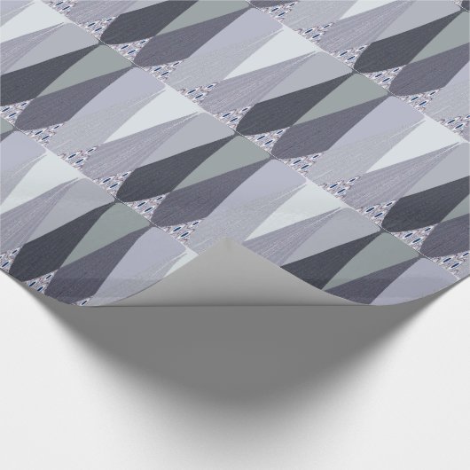 Ash Grey Zickzack Dots Art Print Geschenkpapier (Ecke)