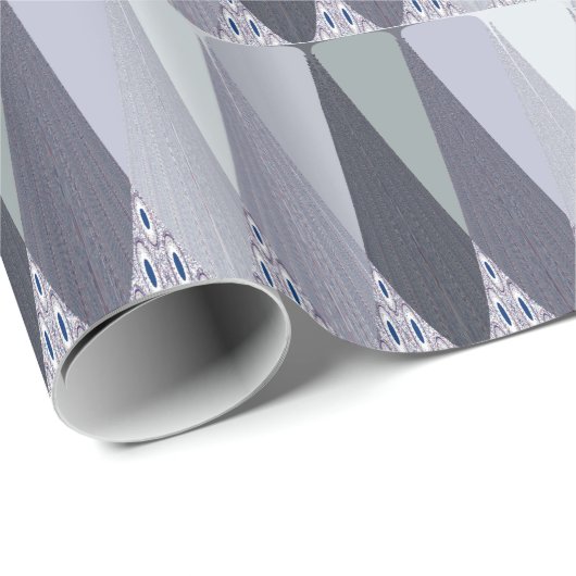 Ash Grey Zickzack Dots Art Print Geschenkpapier (Rolleneckpunkt)