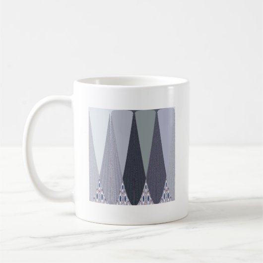 Ash Grey Zickzack Dots Art Print Kaffeetasse (Links)