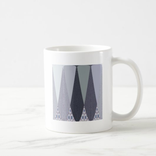 Ash Grey Zickzack Dots Art Print Kaffeetasse (Rechts)