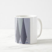 Ash Grey Zickzack Dots Art Print Kaffeetasse (VorderseiteRechts)