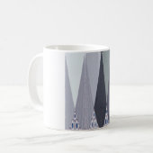 Ash Grey Zickzack Dots Art Print Kaffeetasse (Vorderseite Links)