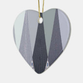 Ash Grey Zickzack Dots Art Print Keramikornament (Links)