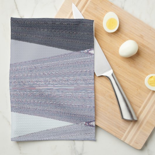 Ash Grey Zickzack Dots Art Print Küchentuch (Viertel Falte)