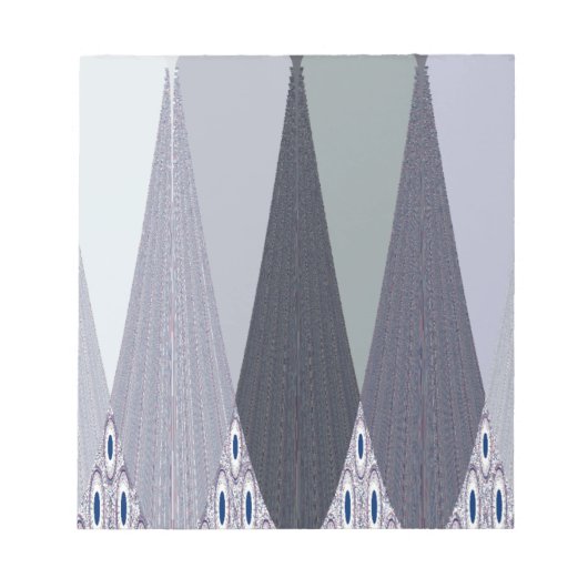 Ash Grey Zickzack Dots Art Print Notizblock (Vorderseite)