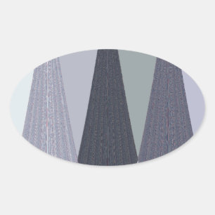 Ash Grey Zickzack Dots Art Print Ovaler Aufkleber
