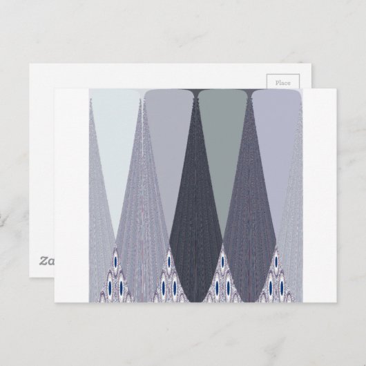 Ash Grey Zickzack Dots Art Print Postkarte (Vorne/Hinten)