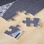 Ash Grey Zickzack Dots Art Print Puzzle (Seite)