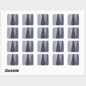 Ash Grey Zickzack Dots Art Print Quadratischer Aufkleber (Blatt)