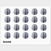 Ash Grey Zickzack Dots Art Print Runder Aufkleber (Blatt)