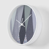 Ash Grey Zickzack Dots Art Print Uhr (Winkel)