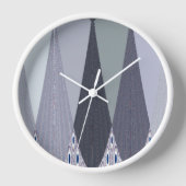 Ash Grey Zickzack Dots Art Print Uhr (Vorderseite)