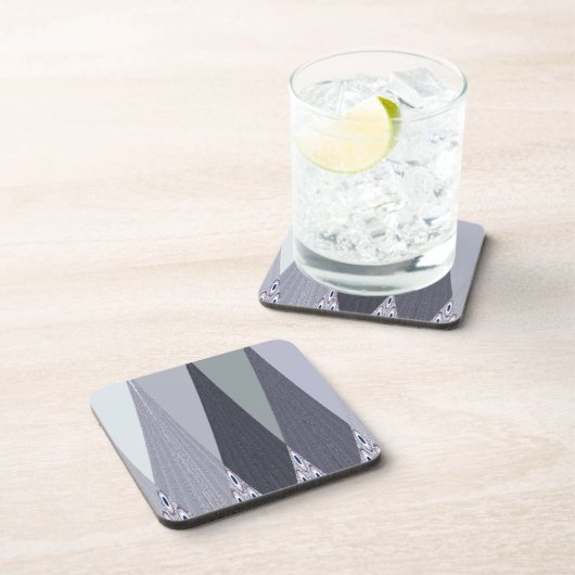 Ash Grey Zickzack Dots Art Print Untersetzer (Rechte Seite)