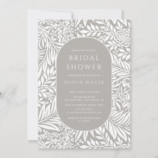 Ash Leaf Blumendusche Einladung (Vorderseite)