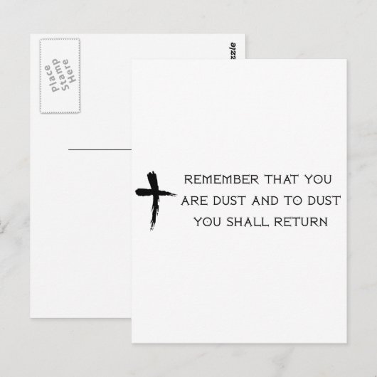 Ash Mittwoch Postkarte (Vorne/Hinten)