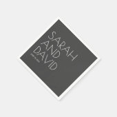 Ash ・ Moderne Minimalistische Hochzeit Serviette (Ecke)